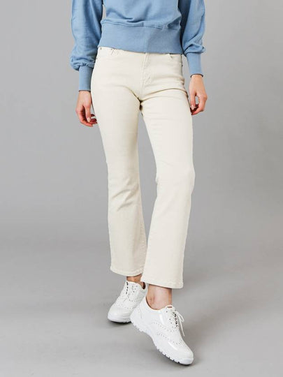 Doyou Know MC Women s Cotton Span Waist Band 9 4 Semi Boot Cut Ivory Pants DO6222PT67 - DOYOUKNOWMC GOLF WEAR - BALAAN 2