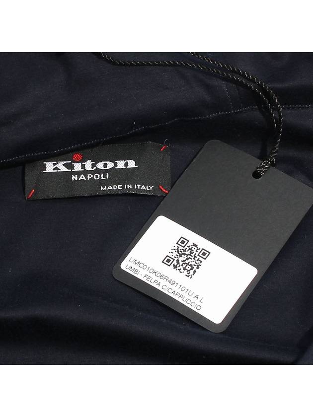 Men s Umbi Cotton Hooded Zip Up Navy - KITON - BALAAN 7