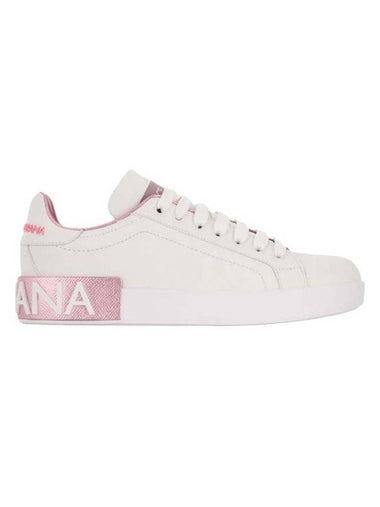 Portofino low-top sneakers white pink - DOLCE&GABBANA - BALAAN 1