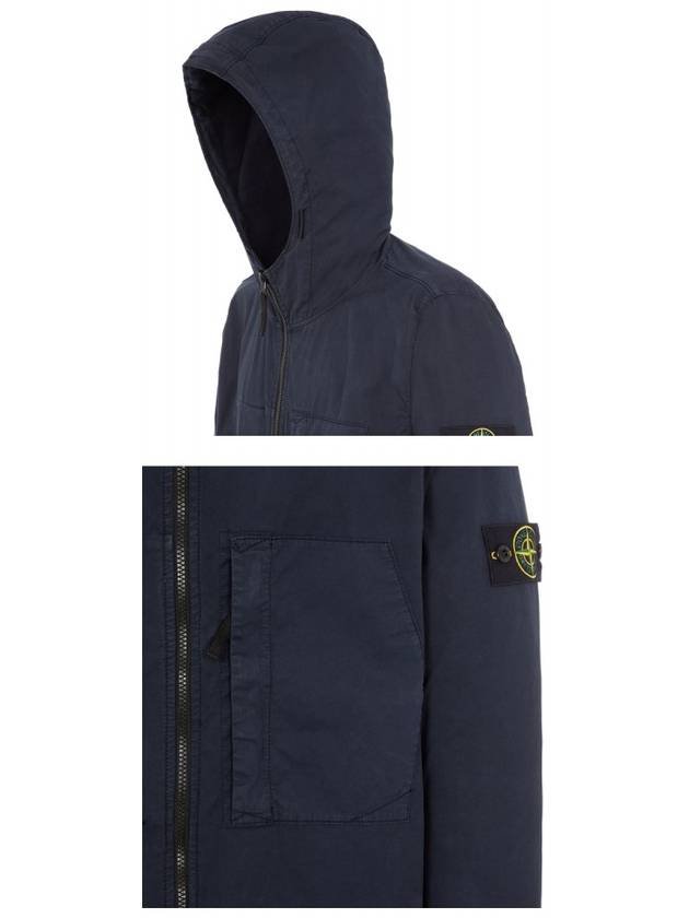 Men's Wappen Patch Supima Cotton Hooded Jacket Navy - STONE ISLAND - BALAAN 6