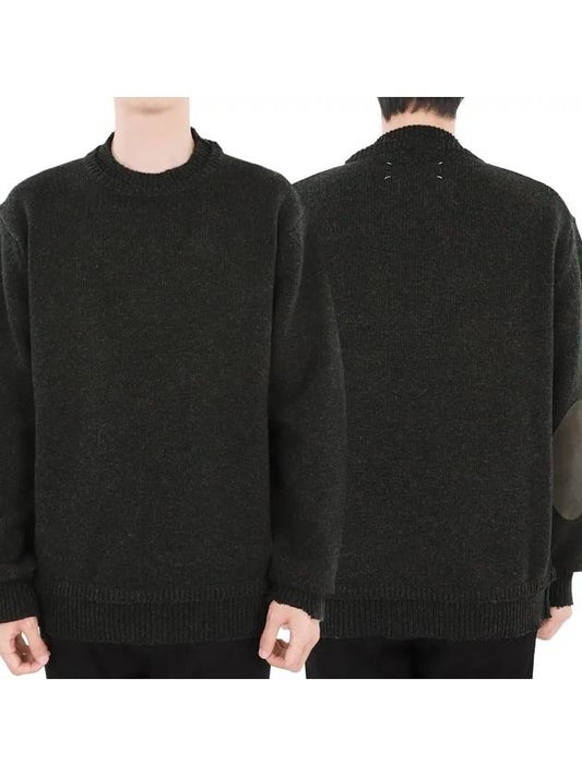 Back Stitch Elbow Patch Knit Top Charcoal - MAISON MARGIELA - BALAAN 2