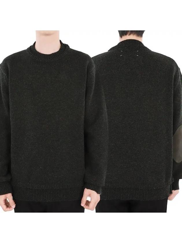 Back Stitch Elbow Patch Knit Top Charcoal - MAISON MARGIELA - BALAAN 3