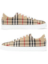 Vintage Check and Leather Sneakers Archive Beige - BURBERRY - BALAAN 2