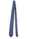 H logo tie marine blue color men s Faconnee twill - HERMES - BALAAN 4