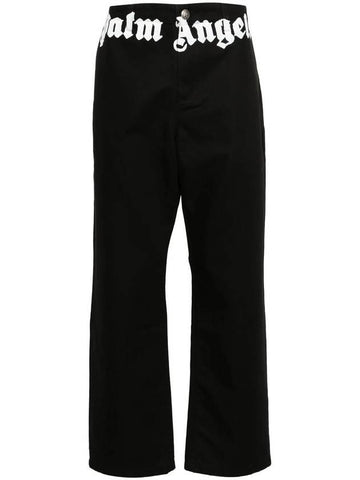 Palm Angels Logo-Print Cotton Trousers - PALM ANGELS - BALAAN 1