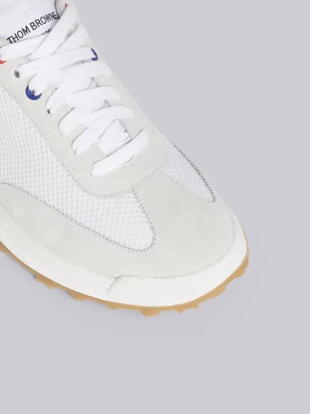 Fine Kid Suede Tech Runner White - THOM BROWNE - BALAAN 6