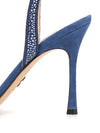 Dway Embroidered Cotton Sandals Heels Royal Blue - DIOR - BALAAN 9