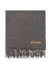 Logo Wool Fringe Scarf Grey - ACNE STUDIOS - BALAAN 2