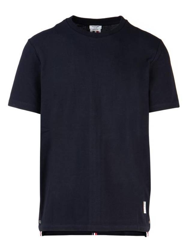 Men's Center Back Striped Short Sleeve T-Shirt Navy - THOM BROWNE - BALAAN 2