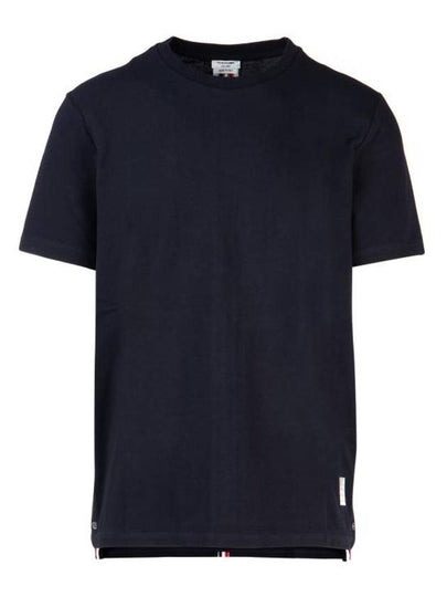 Men's Center Back Striped Short Sleeve T-Shirt Navy - THOM BROWNE - BALAAN 2