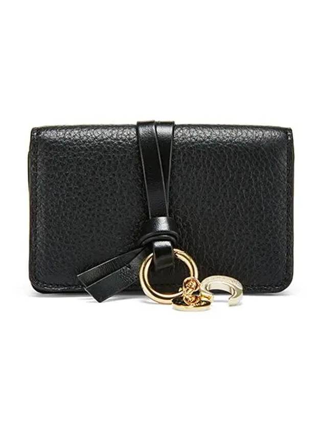 Alphabet Leather Flap Card Wallet Black - CHLOE - BALAAN 6