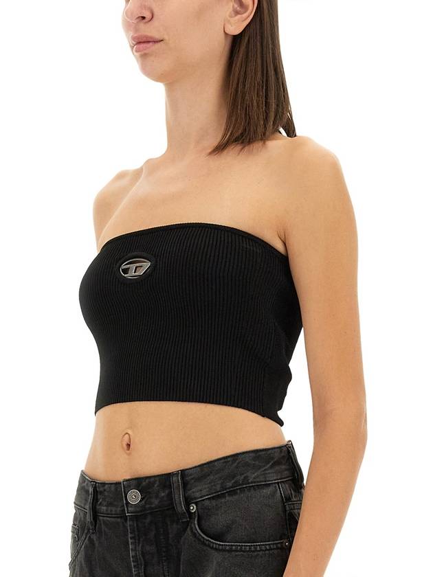 M Clarksvillex Logo Plaque Tube Top Black - DIESEL - BALAAN 4