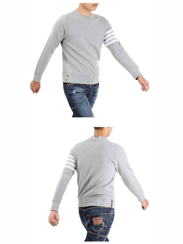 4 Bar Loopback Jersey Sweatshirt Light Grey - THOM BROWNE - BALAAN 5