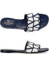 Toile Iconographe Slippers Navy - VALENTINO - BALAAN 2