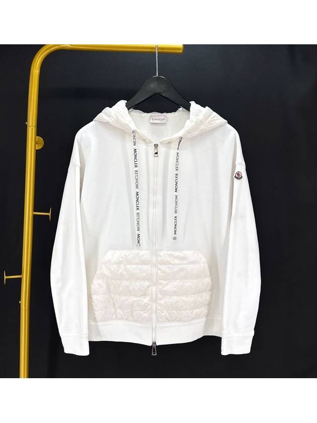 Padded women s hooded zip up white L size - MONCLER - BALAAN 2