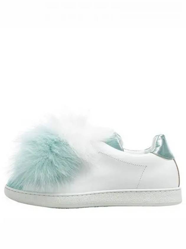 Women s Pom Fur Slip On 10381PPW WHITE MINT 271796 - JOSHUA SANDERS - BALAAN 1