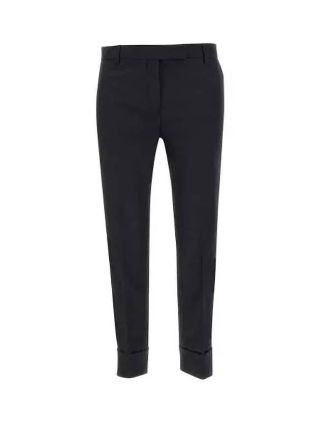 Twill Low Rise Cigarette Straight Pants Black - THOM BROWNE - BALAAN 2