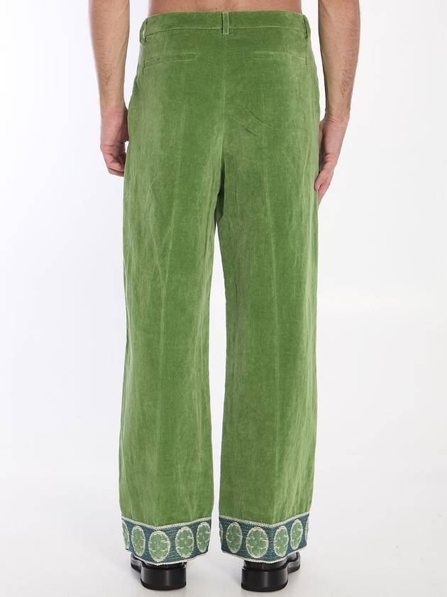 Velvet trousers with jacquard hems - VALENTINO - BALAAN 4