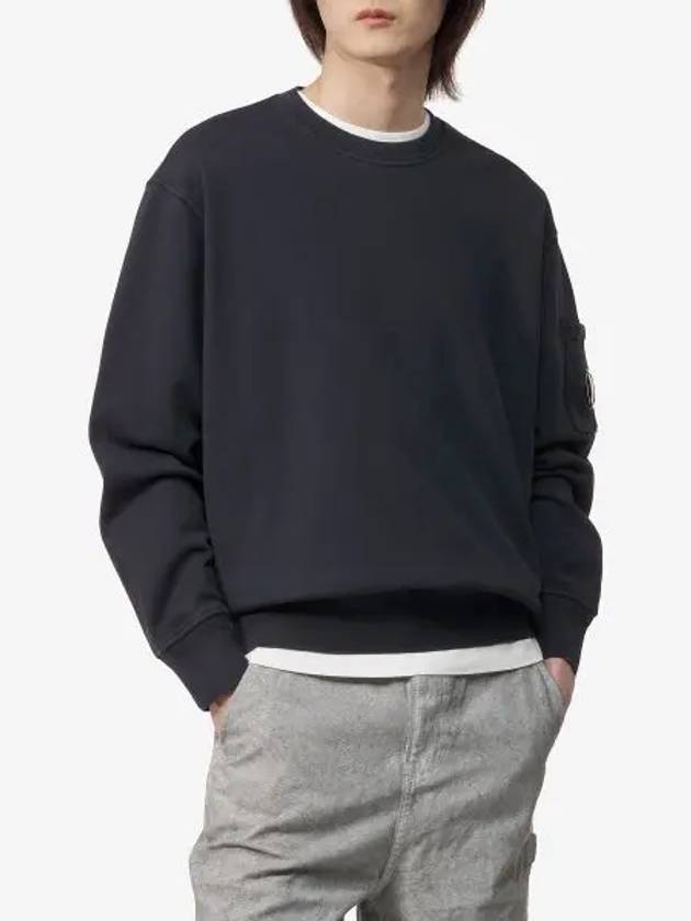 Cotton Diagonal Fleece Lens Sweatshirt Navy - CP COMPANY - BALAAN 2