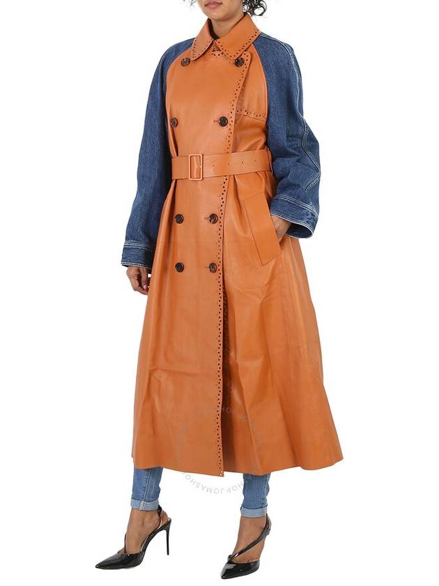 Chloe Ladies Orange / Blue Double-Breasted Trench Coat, Brand Size 38 (US Size 6) - CHLOE - BALAAN 3