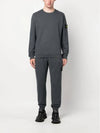 Brushed Cotton Fleece Garment Dyed Crewneck Sweatshirt Lead - STONE ISLAND - BALAAN 3