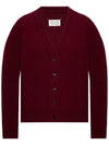 Women's Back Stitch Wool V-Neck Cardigan Burgundy - MAISON MARGIELA - BALAAN 1