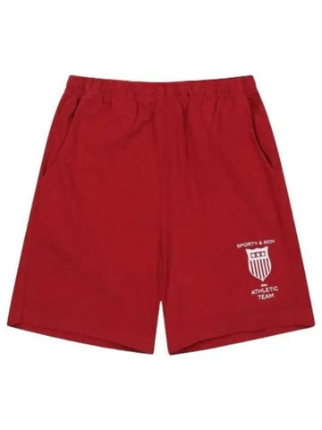 Athletic Team Shorts Pants Ruby White - SPORTY & RICH - BALAAN 1