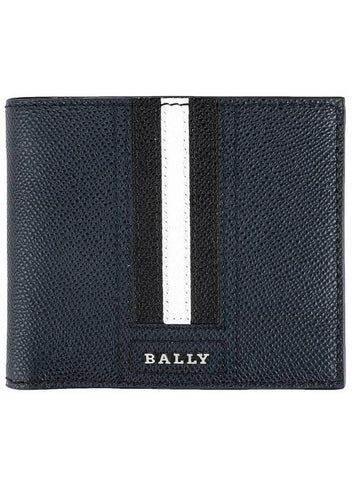 Men's Taliky Logo Half Wallet Navy - BALLY - BALAAN 1