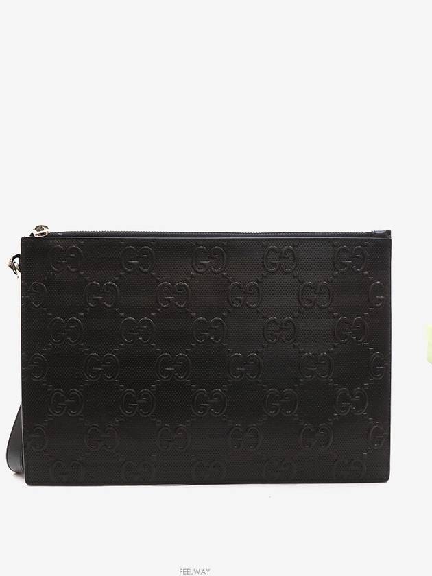 Daejeon Used Luxury Goods 625569 GG Emboss Pouch Clutch Bag Black - GUCCI - BALAAN 3