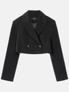 Colin Office Setup Double Button Peak Lapel Crop Short Jacket Black - RAMUSTUDIO - BALAAN 2