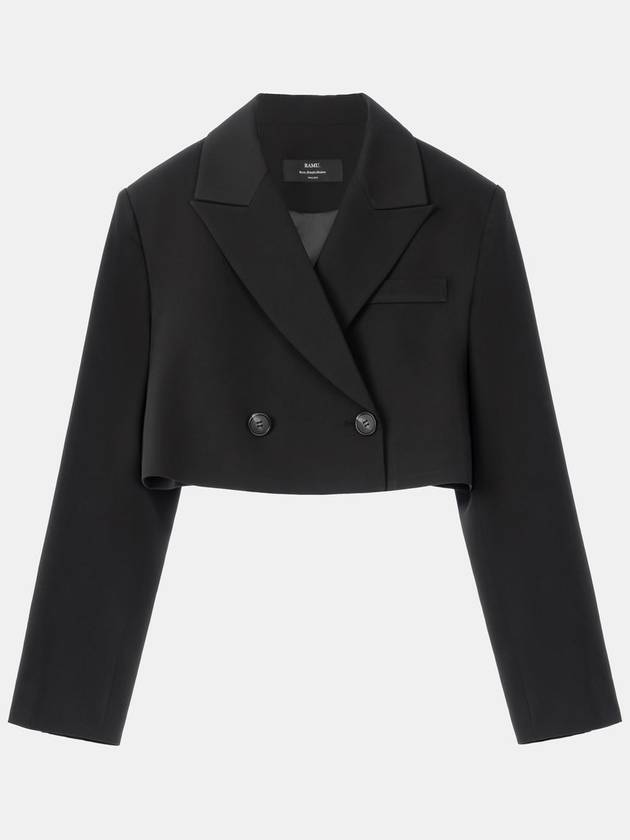 Colin Office Setup Double Button Peak Lapel Crop Jacket Black - RAMUSTUDIO - BALAAN 2