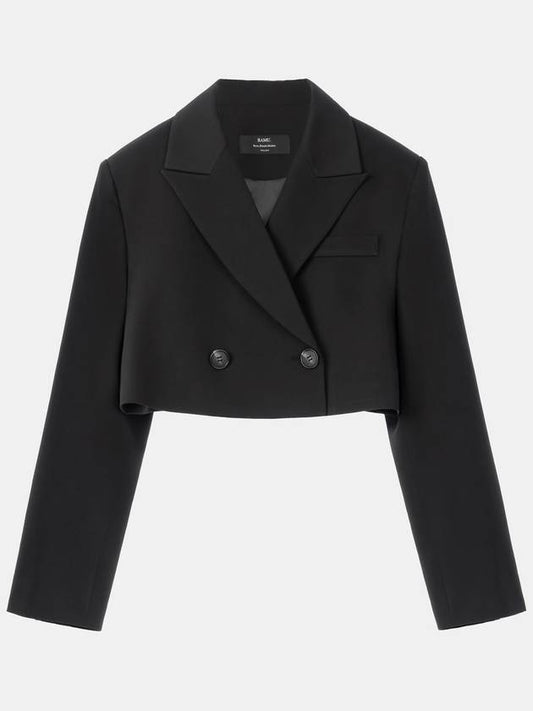 Colin Office Setup Double Button Peak Lapel Crop Short Jacket Black - RAMUSTUDIO - BALAAN 2