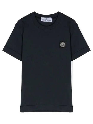 Kids Logo Patch T Shirt Navy 781620147 V0020 - STONE ISLAND - BALAAN 1