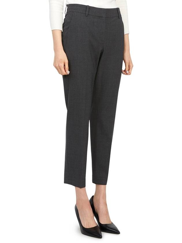 Women's Good Wool Treeca Crop Pants Grey - THEORY - BALAAN 4