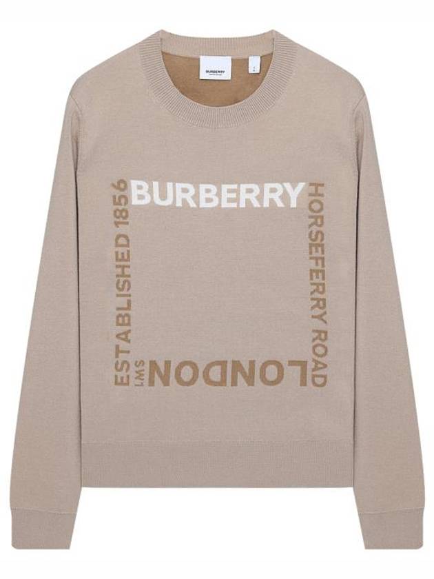 Horseferry Square Logo Knit Top Beige - BURBERRY - BALAAN 2