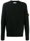 Wappen Patch Wool Knit Top Black - STONE ISLAND - BALAAN 3