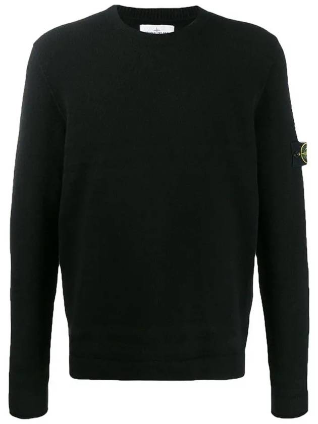 Wappen Patch Wool Knit Top Black - STONE ISLAND - BALAAN 3