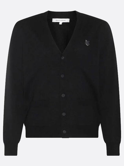 Bold Fox Head Patch Regular Cardigan Black - MAISON KITSUNE - BALAAN 2