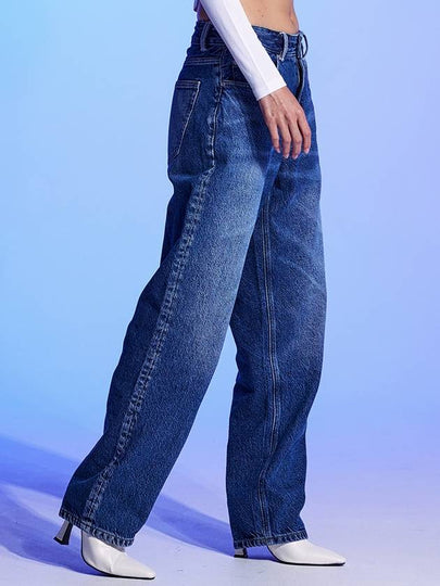 Brush Washed Denim Relax Fit Jeans Blue - LMN3011 - BALAAN 2