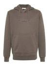 Logo Print Cotton Hoodie Brown - STONE ISLAND - BALAAN 2