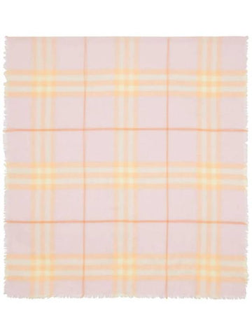 Check Print Wool Scarf Pink - BURBERRY - BALAAN 1