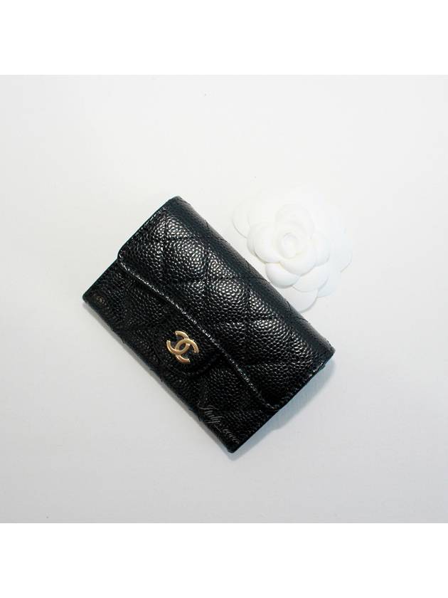 Classic Grained Calfskin Card Wallet Black - CHANEL - BALAAN 5