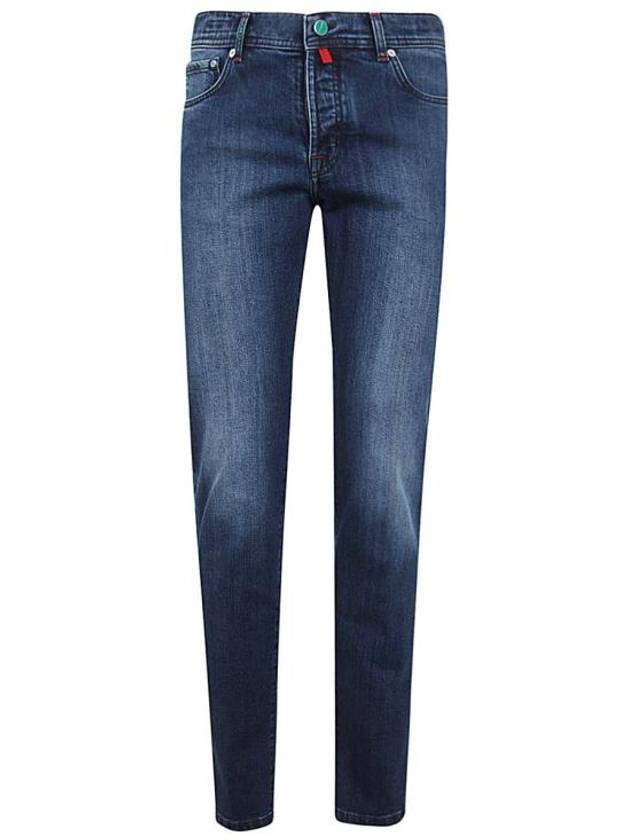 Men's Cotton Straight Jeans Blue - KITON - BALAAN 1