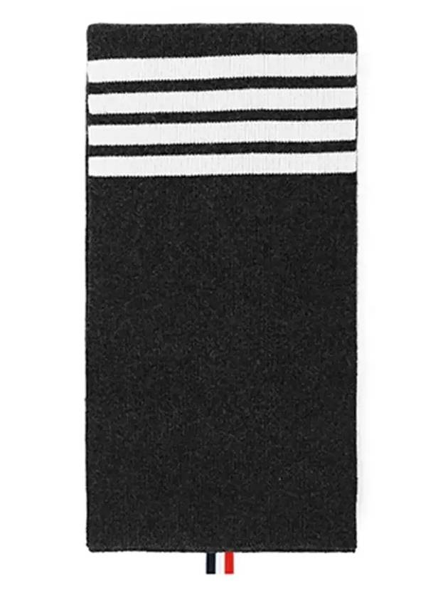 Striped Cashmere Muffler Dark Grey - THOM BROWNE - BALAAN 5