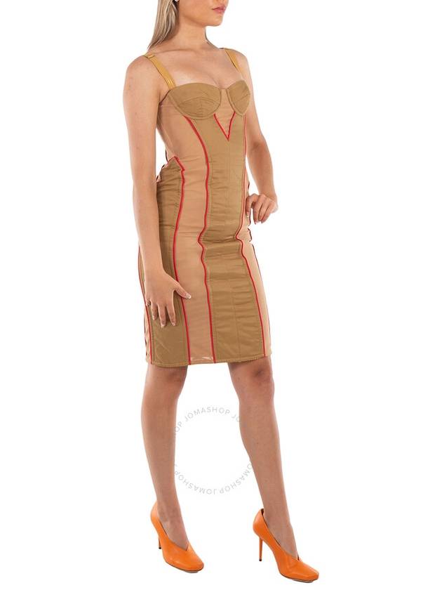 Burberry Ladies Camel Alanis Corset Mini Dress, Brand Size 2 (US Size 0) - BURBERRY - BALAAN 2