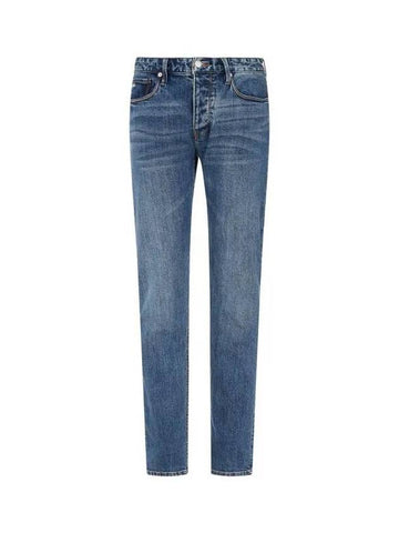 Men s Washed Slim Fit Denim Pants Indigo - EMPORIO ARMANI - BALAAN 1