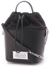 5AC Number Logo Texture Leather Bucket Bag Black - MAISON MARGIELA - BALAAN 2