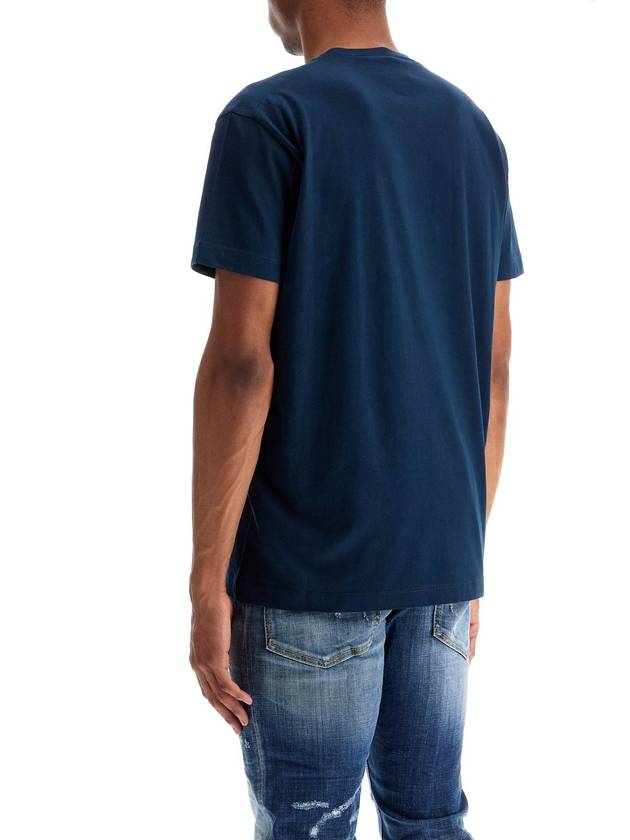 t-shirt in cotone blu navy con scollo ampio - DSQUARED2 - BALAAN 3