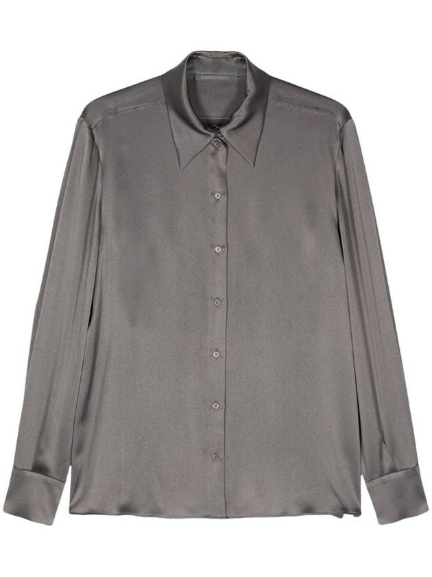 Grey Shirt With Pointed Collar In Silk Blend Woman - ALBERTA FERRETTI - BALAAN 4