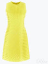 Intrecciato Leather Midi Dress Yellow - BOTTEGA VENETA - BALAAN 2